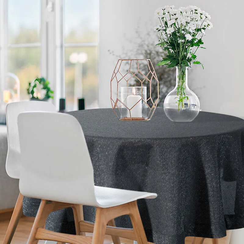 OBRUS STELLA 1 O 180 CM CZARNY - EU_424855