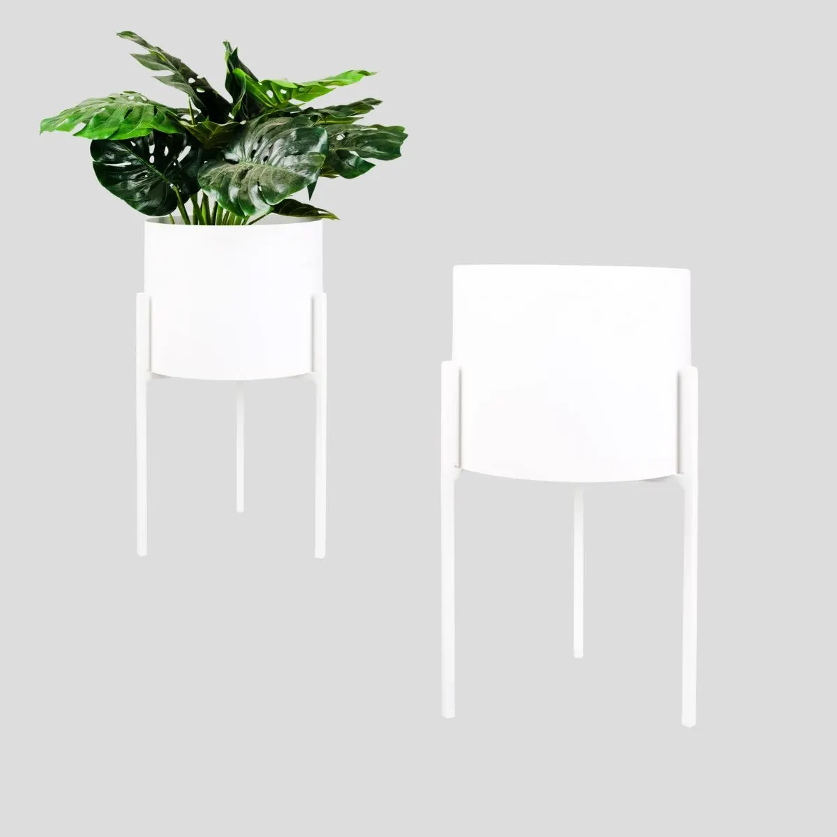 DONICZKA-osłonka na donice metalowa MACON M biała - LD_TZ000341