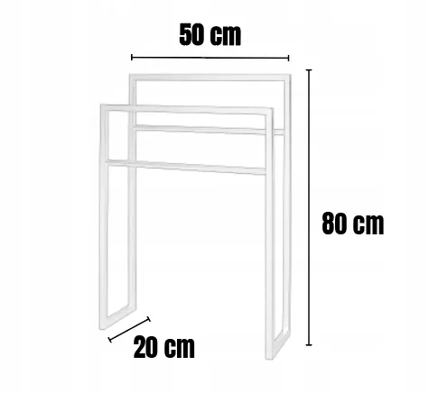 Wieszak na ręczniki drewniany REZE 45x20x78 czarny - LD_TZ000379
