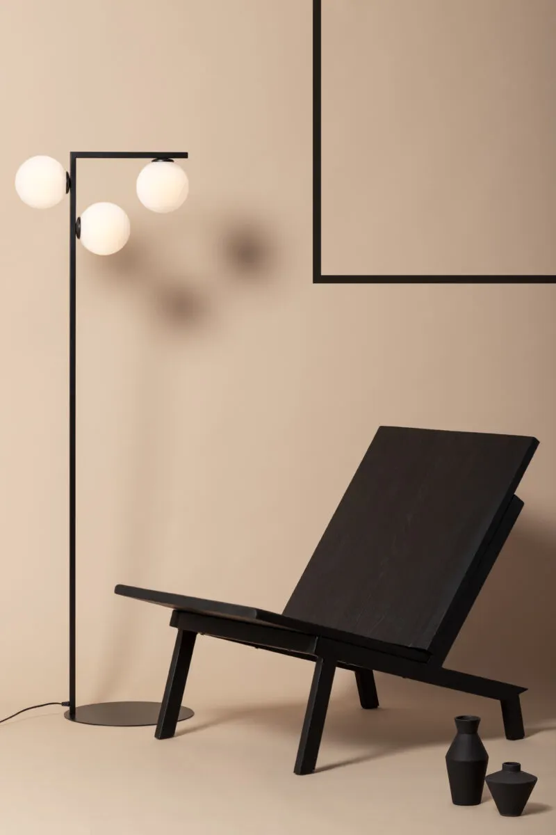 Lampa podłogowa ANDY biało-czarna