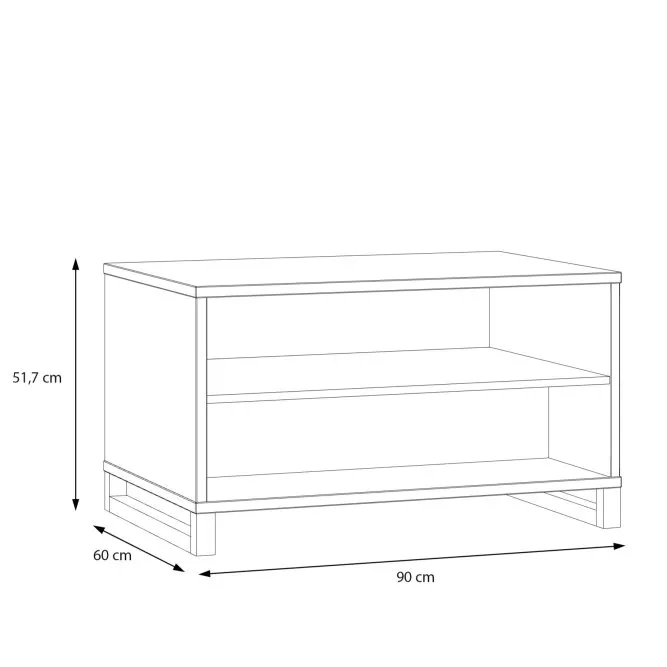 Stolik kawowy MAREDA z półką - dąb valencia - CFTT5198-D116
