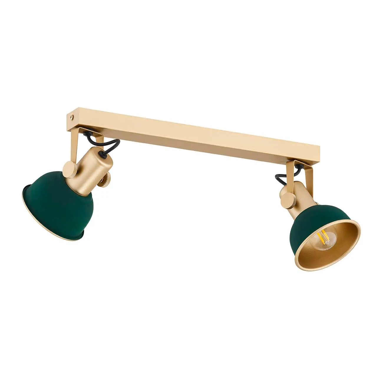 Plafon LENORA metalowy zielony złoty matowy 54 cm - 7143