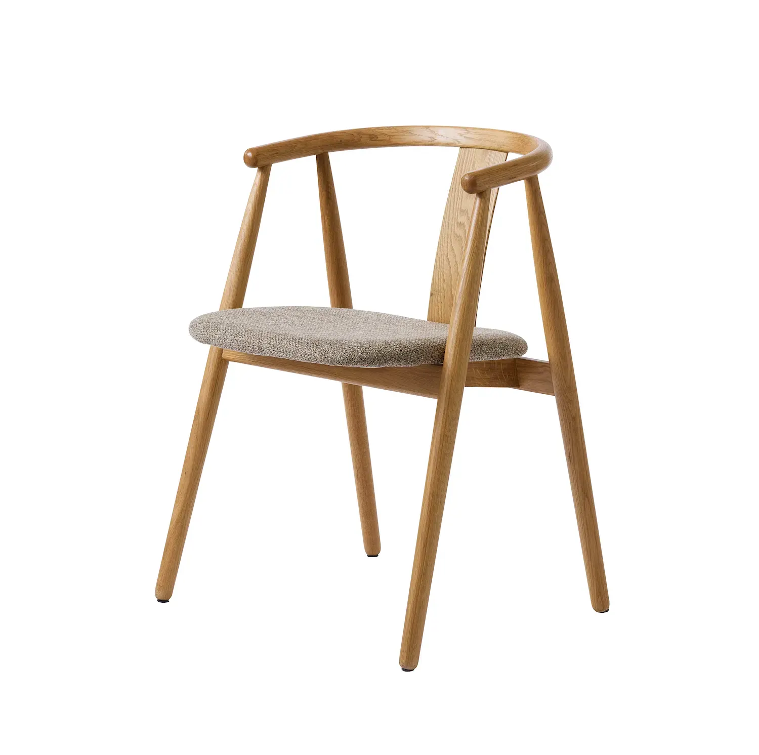 Krzesło drewniane okrągłe RELATE z podłokietnikami naturalny/beżowy