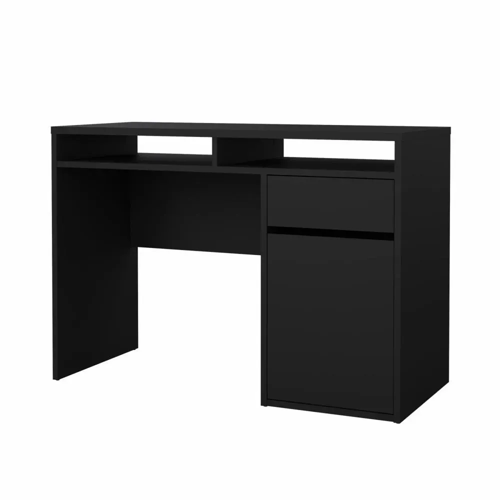 Biurko z szafką i szufladą FUNCTION PLUS 110cm czarny mat - TV_70488GMGM