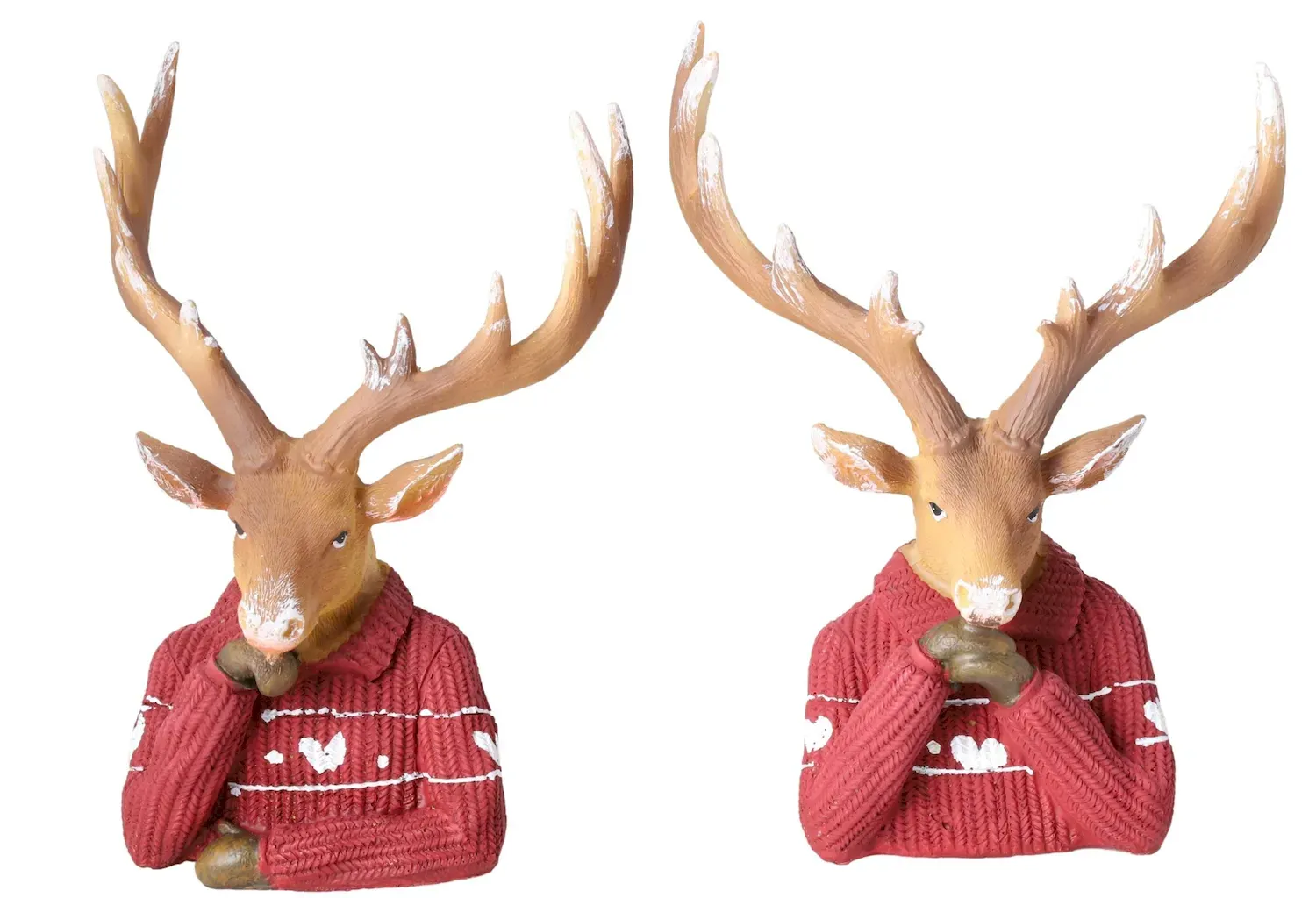 Figurka POPIERSIE RENIFERA 2 sztuki 17 cm wielokolorowe