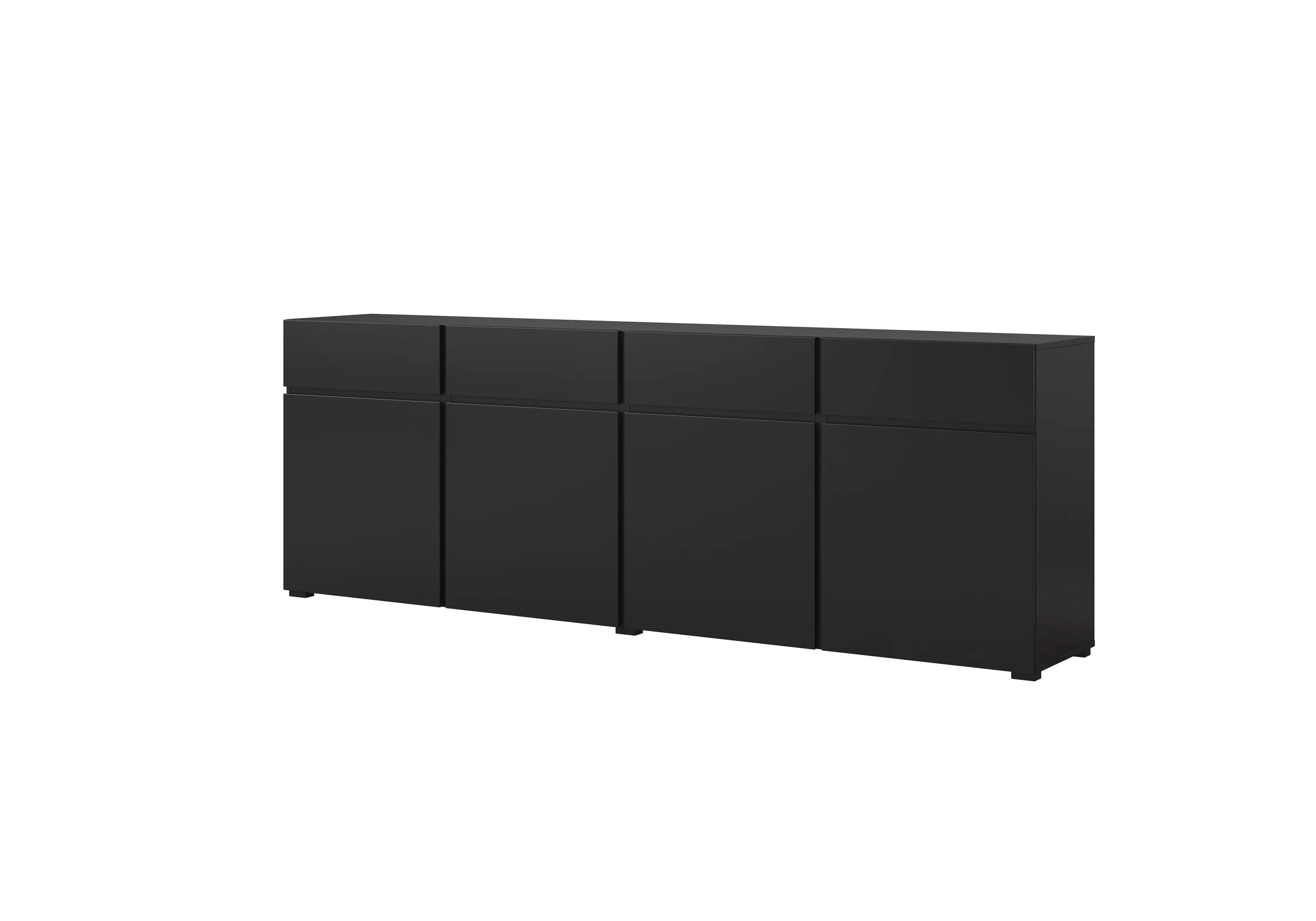 Komoda 4-drzwiowa z 4 szufladami CROSS 225 cm czarna