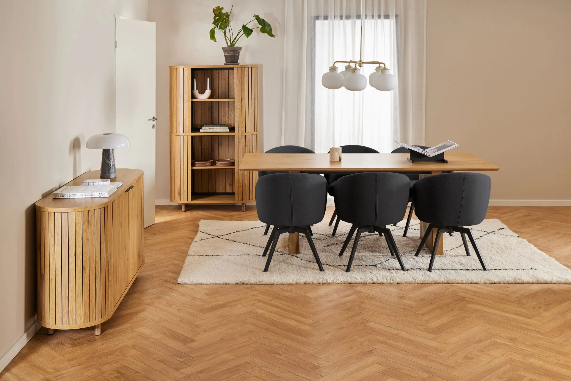 Krzesło obrotowe okrągłe DARLENE antracyt/czarny - 0000109094