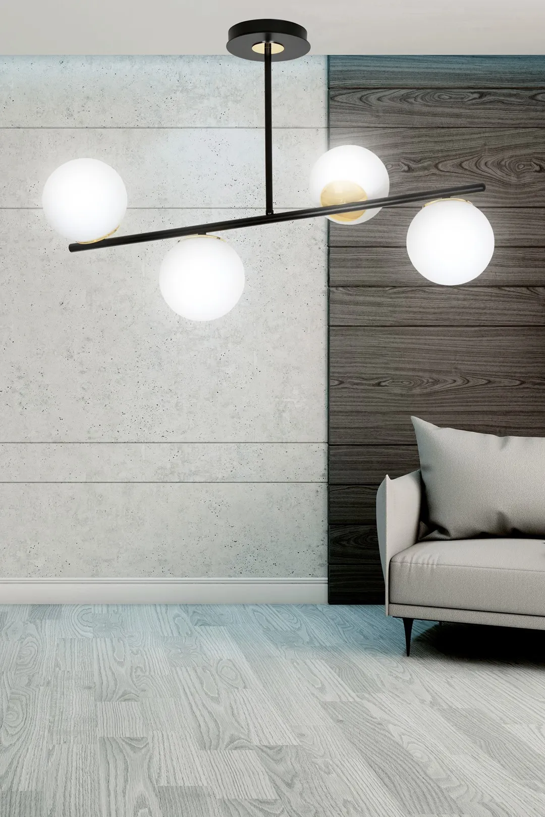 Lampa sufitowa FLOKI Czarny/Złoty 1022/4 - 1022/4