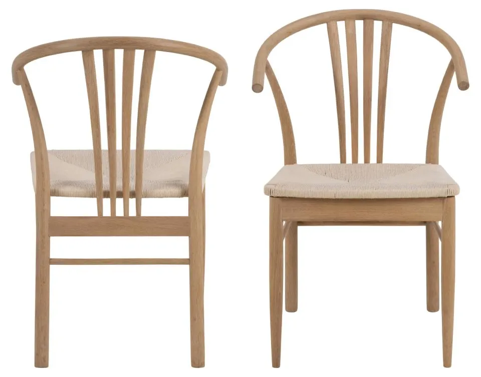 Krzesło COUNTRY Plecionka- Złamana biel, Dąb bielony ( zestaw 2 sztuk ) - 0000100352