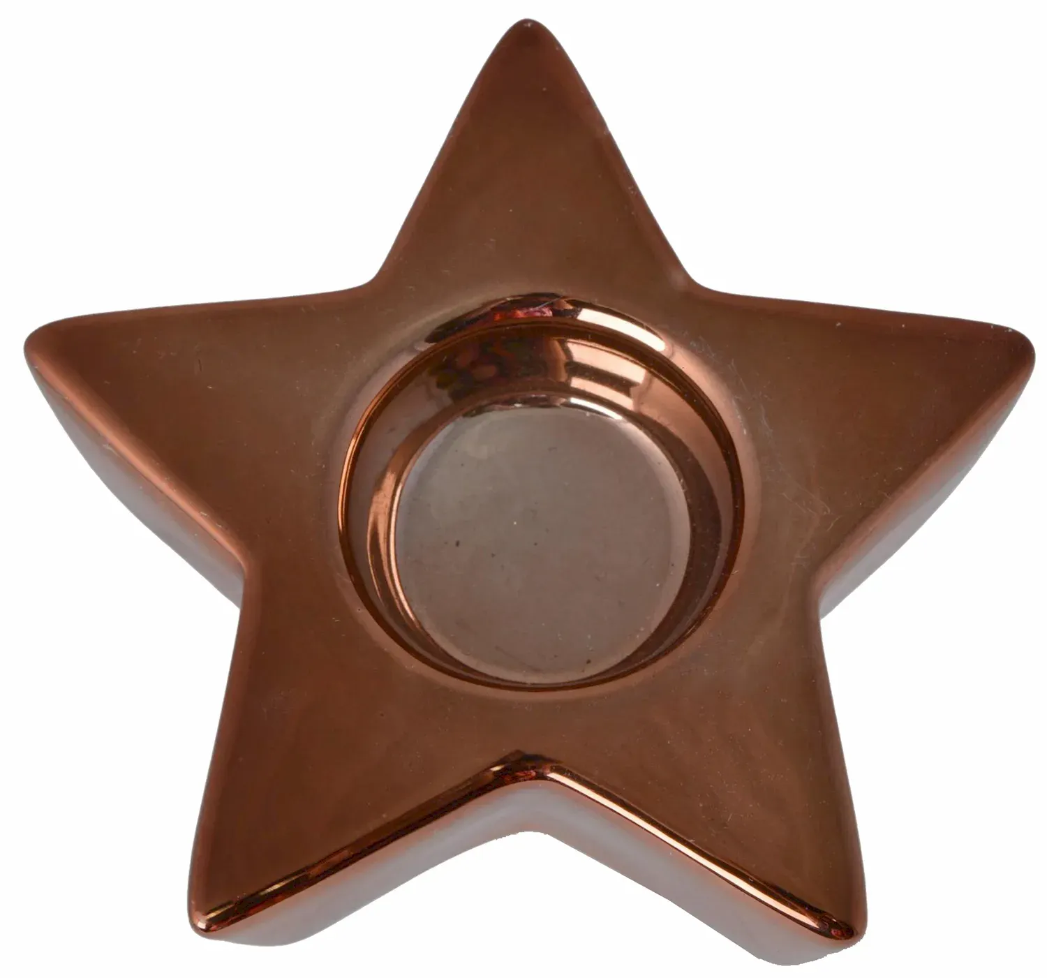 Świecznik ceramiczny GWIAZDKA miedziany