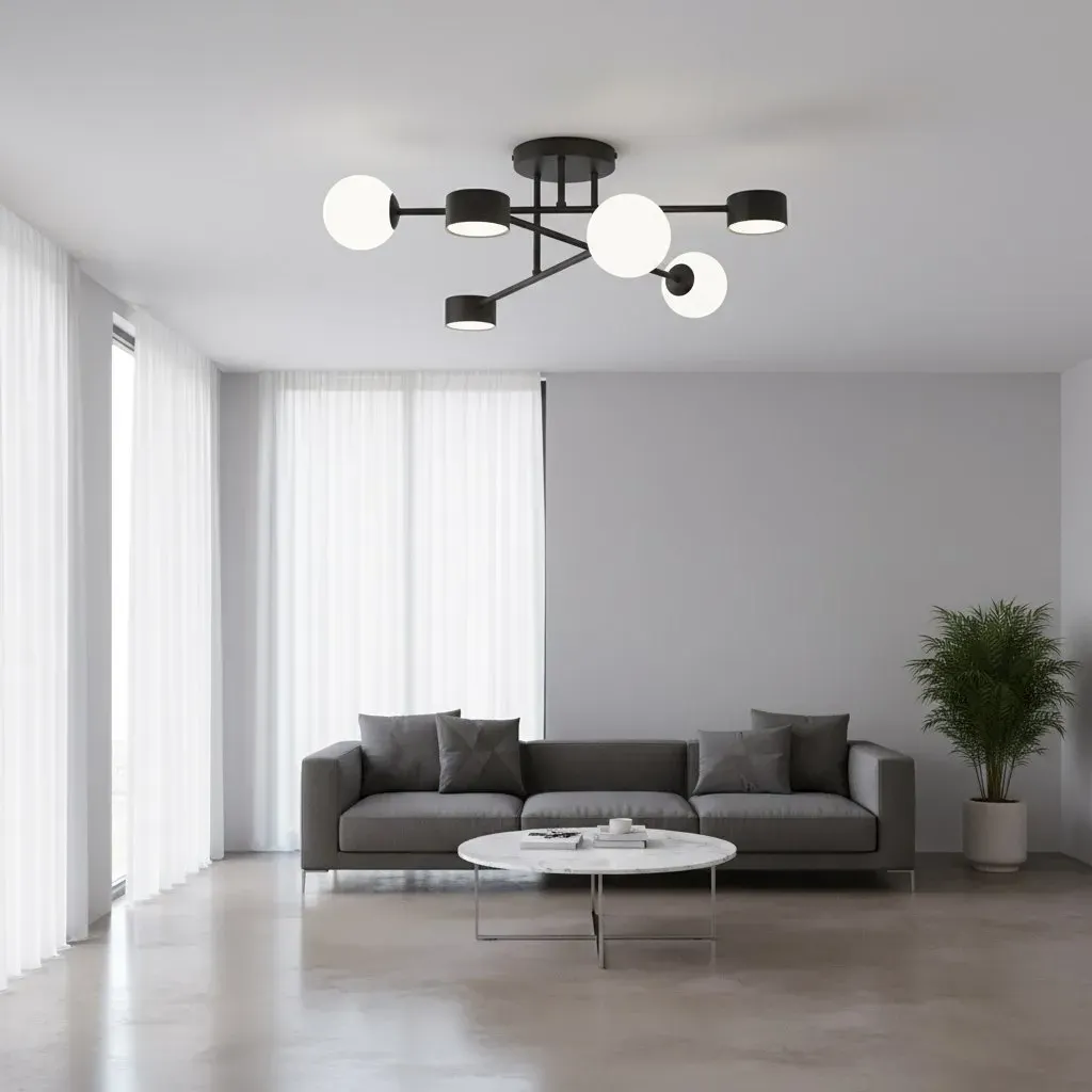 Lampa sufitowa HOLON 6 czarna - 1558/6