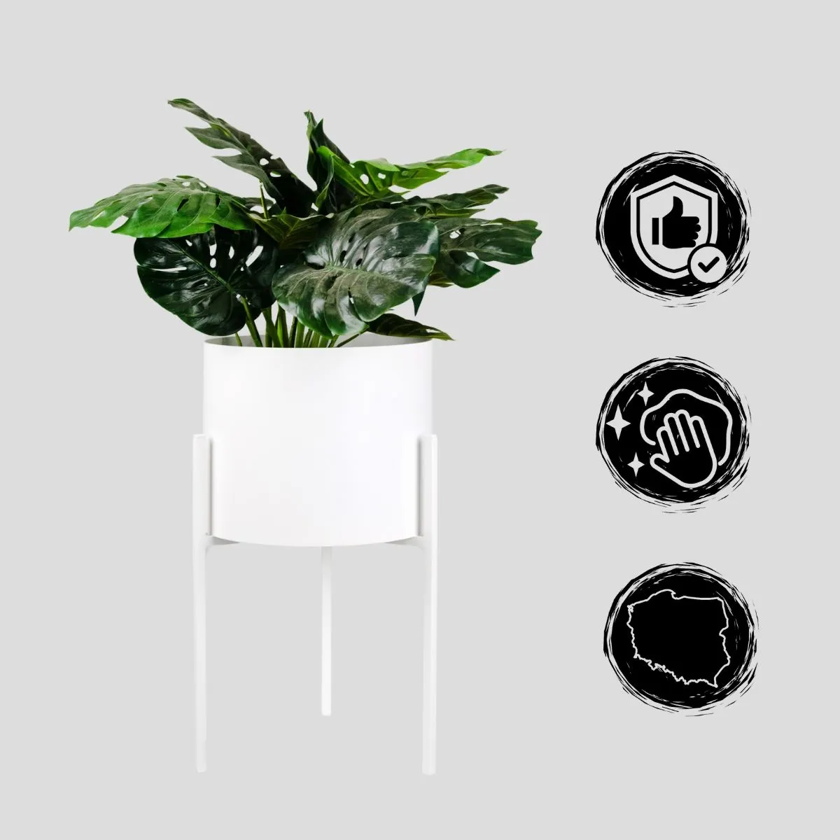 DONICZKA-osłonka na donice metalowa MACON M biała - LD_TZ000341