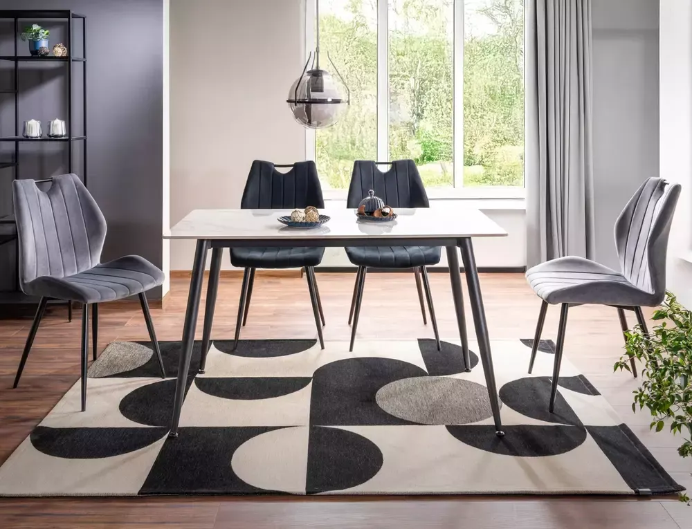 Krzesło tapicerowane ARCO VELVET Bluvel 19 czarny czarny stelaż - ARCOVCC