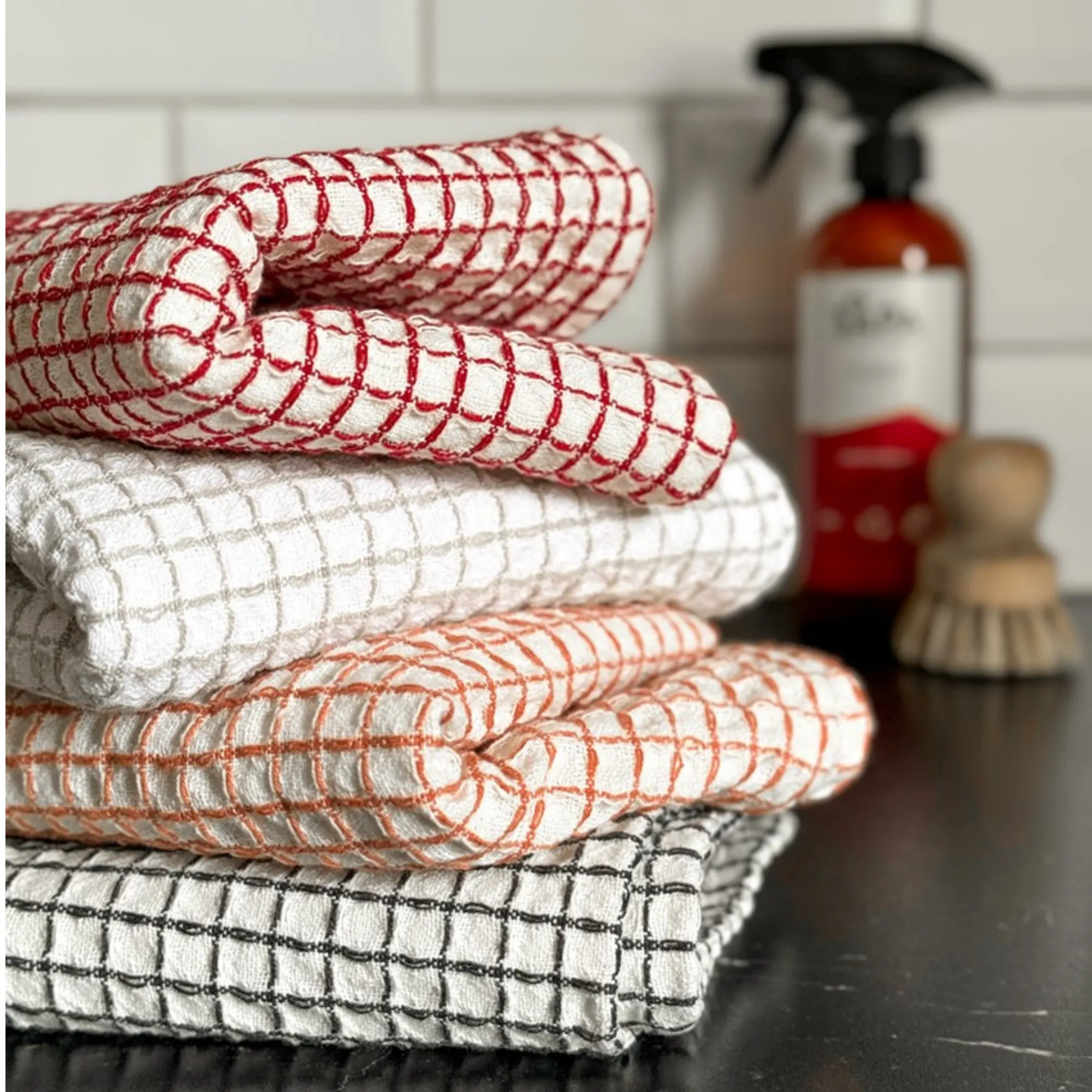 ręcznik, ściereczka, gridowy wzór, domowy, kuchenny