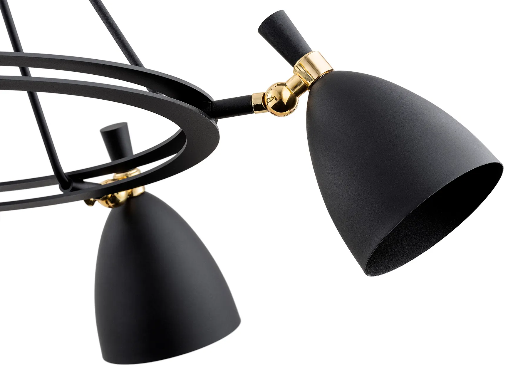 Żyrandol CHARLOTTE metalowy czarny mosiądz 92x75cm - 2118