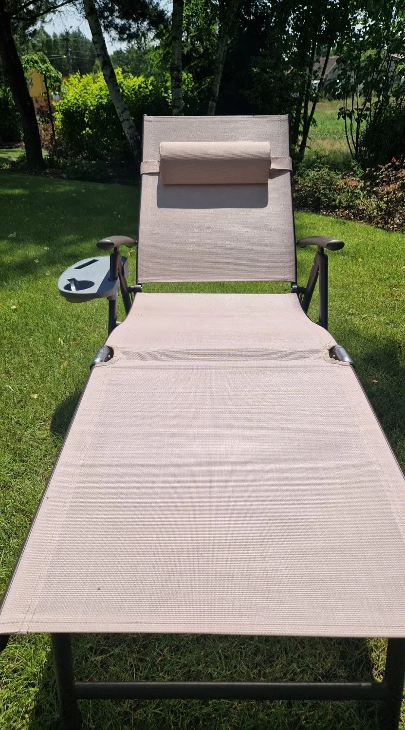 Leżak ogrodowy składany TARDY 182 cm aluminiowy beżowy Zenjoy - TARDY_BEZOWY