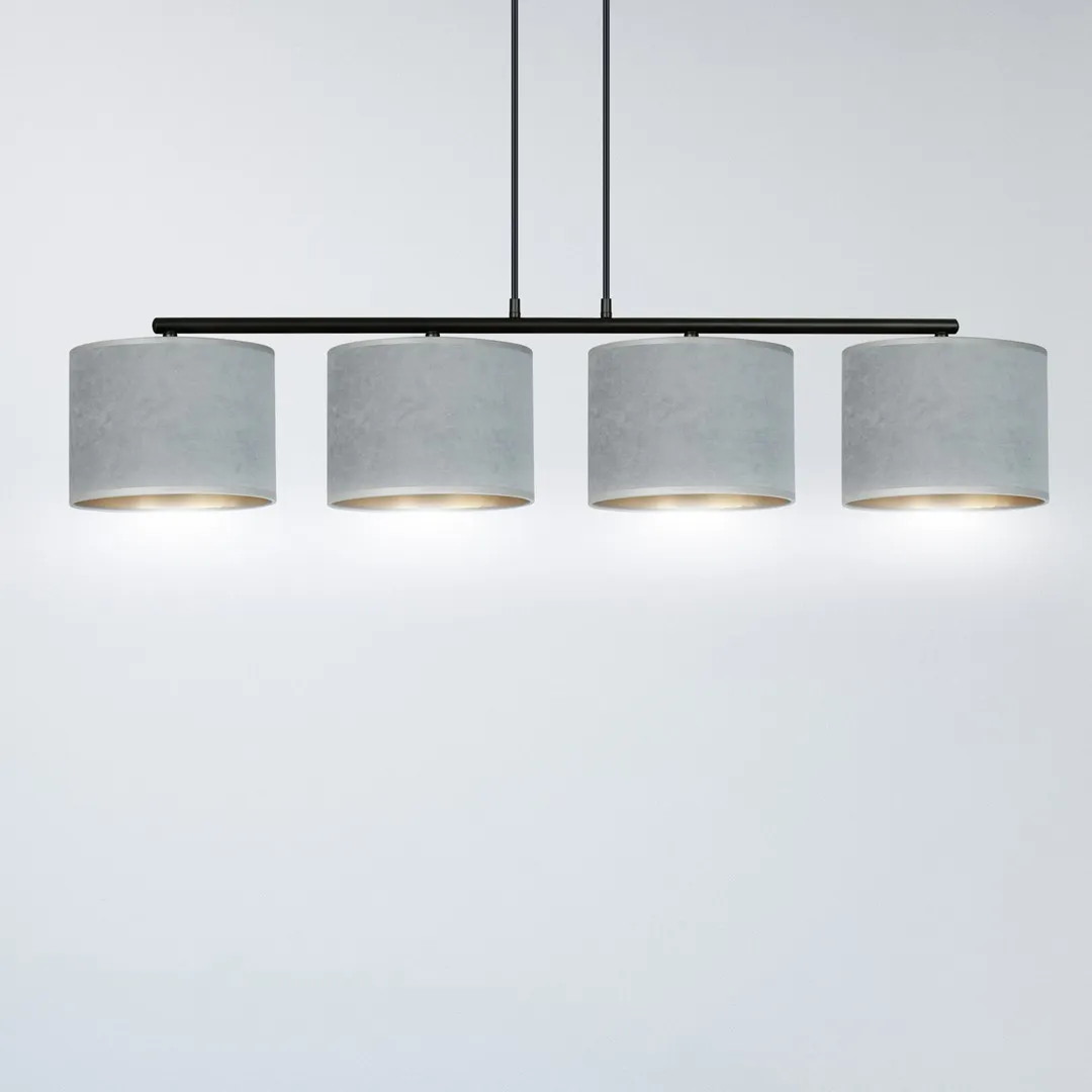 Lampa wisząca HILDE 4 czarny szary — zdjęcie 9