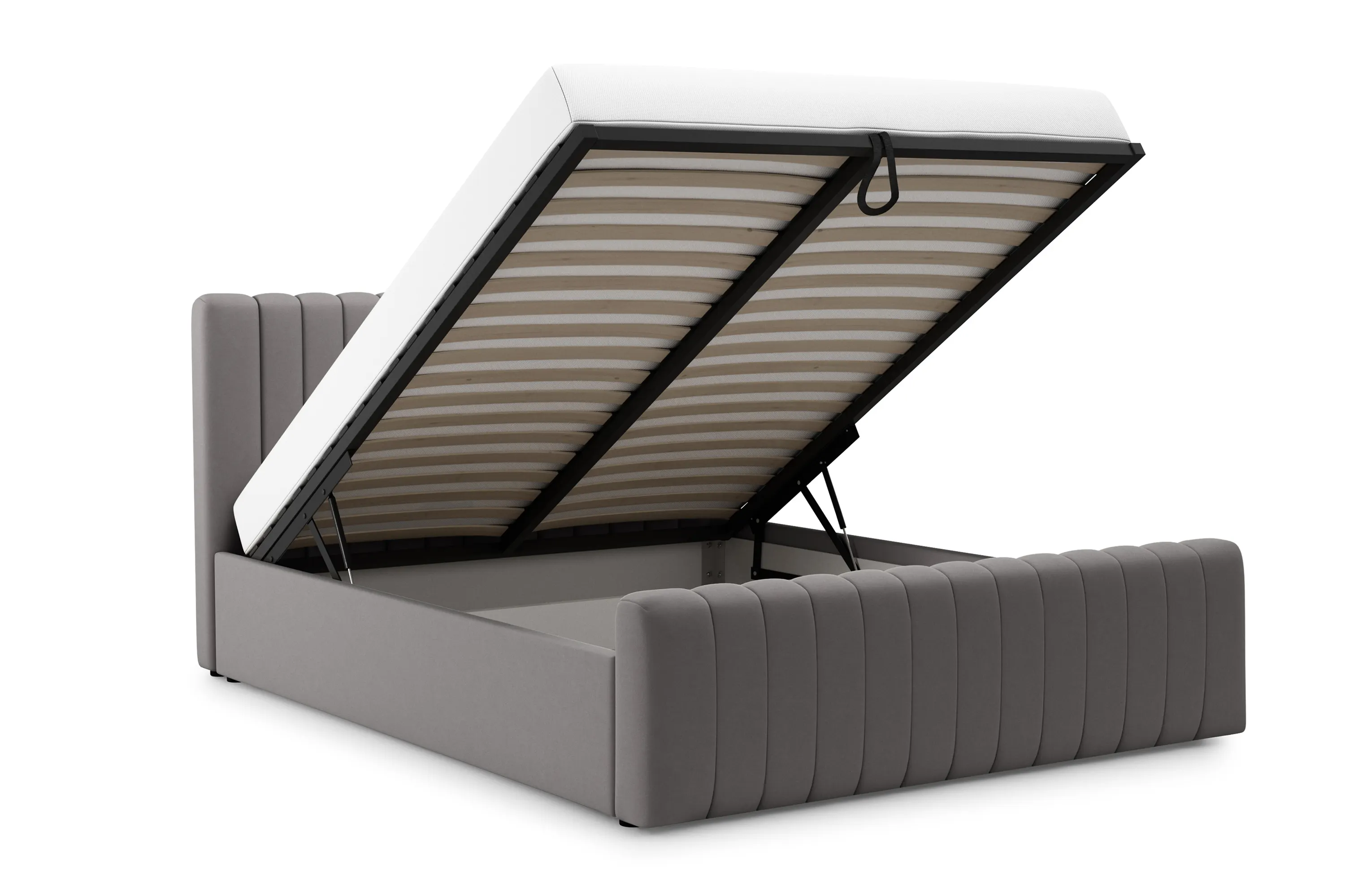 Łóżko Nicole z pojemnikiem / 120x200 / Velluto 15 - szary - B_158714