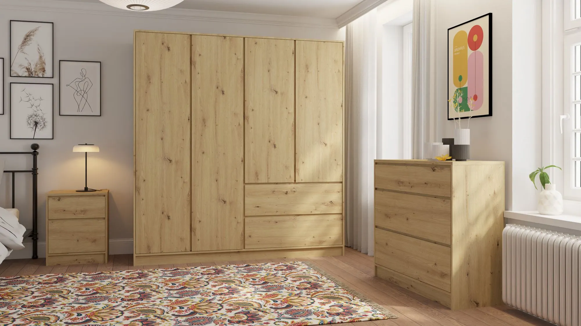 Szafka nocna z 2 szufladami BASIT SZ50 dąb artisan - INT_5003460