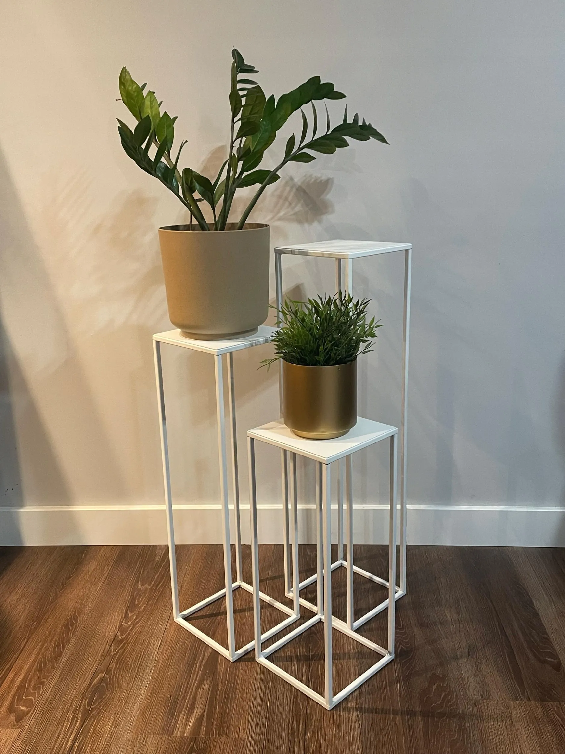 Kwietnik stojący metalowy EVRON L biały - LD_TZ000092