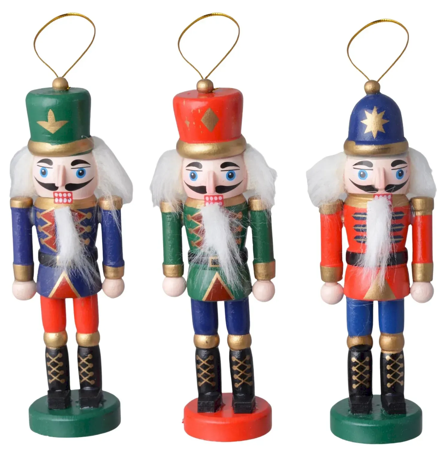 Zawieszki drewniane DZIADEK DO ORZECHÓW 3 sztuki wielokolorowe Zawieszki drewniane DZIADEK DO ORZECHÓW 3 sztuki wielokolorowe