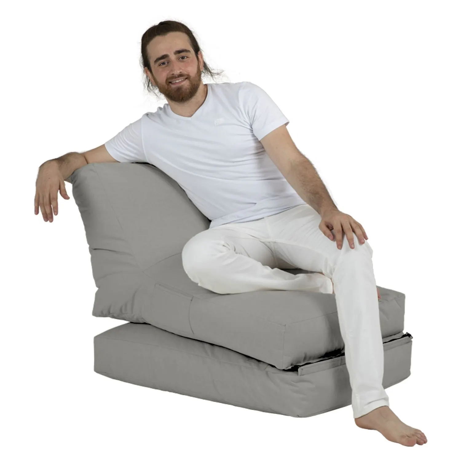 Pufa ogrodowa poducha SIESTA BED szary