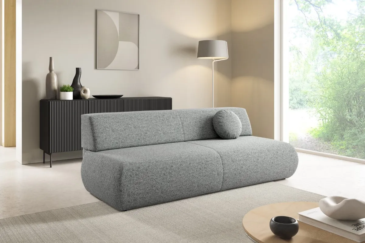Sofa rozkładana z pojemnikiem PUENTE 214 cm stalowa — zdjęcie 9