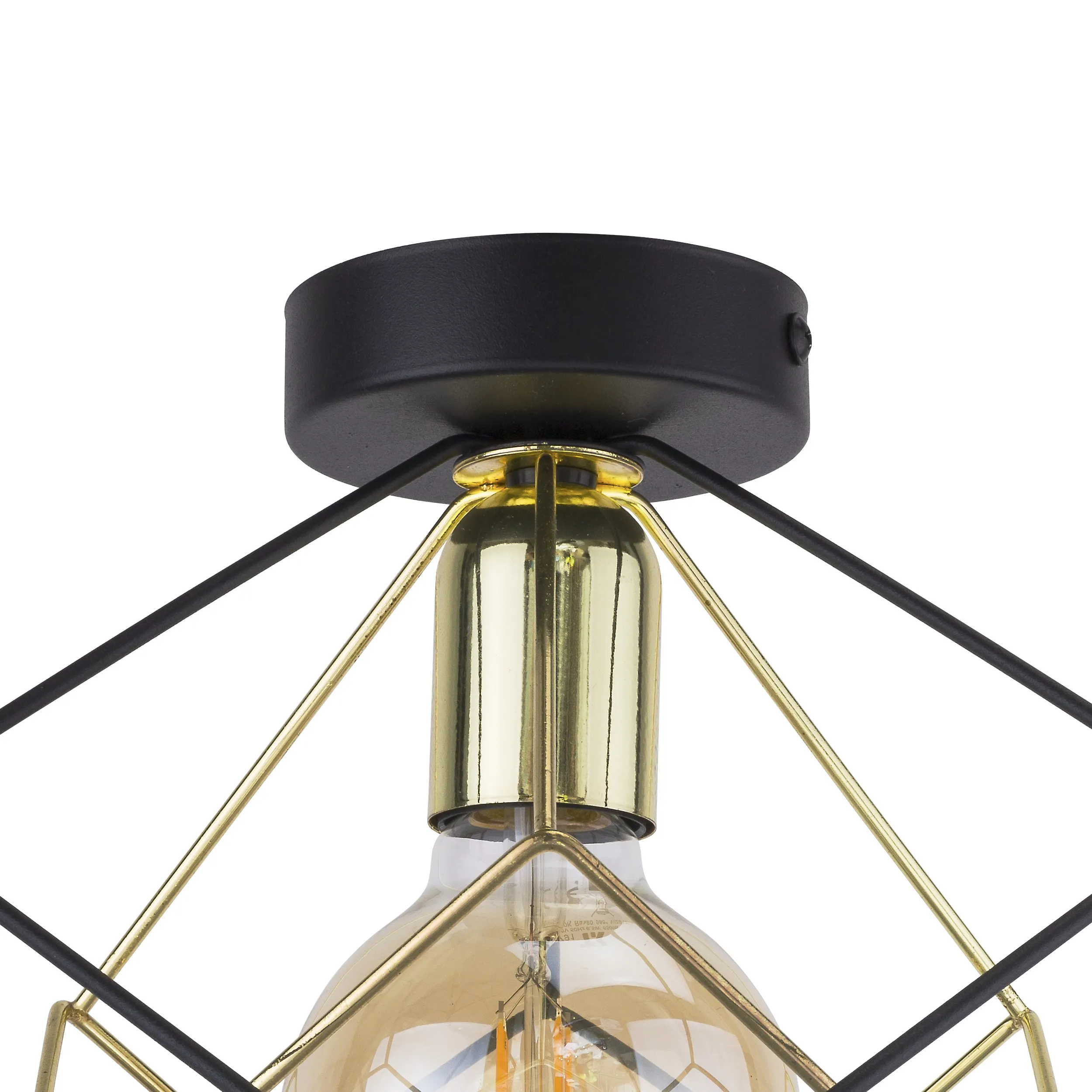 Lampa sufitowa ALAMBRE czarna ze złotymi elementami 30x28cm - TK_2702