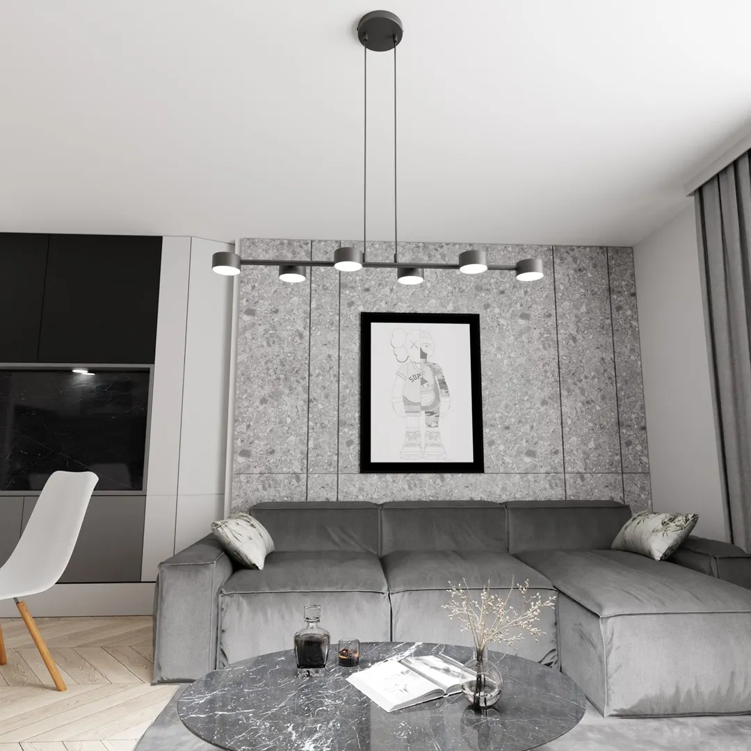 Lampa wisząca MEGARA 6 BL czarna - 1439/6