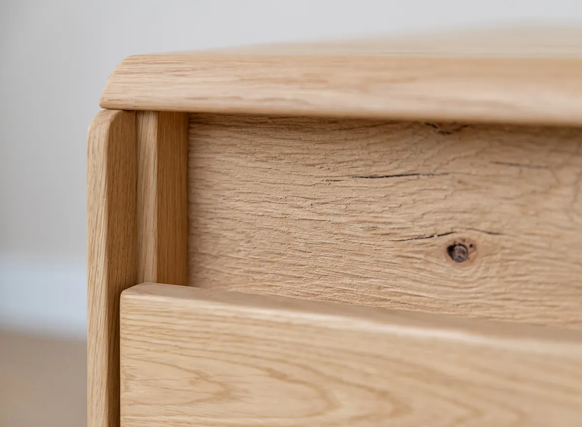 Stolik kawowy drewniany DIVISIONE z szufladą 70x110 dąb olejowany - ZIDIV14