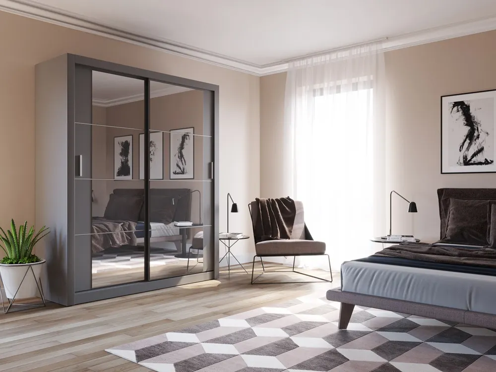 Szafa 2-drzwiowa ARTI AR-03 180cm szara - AR3S