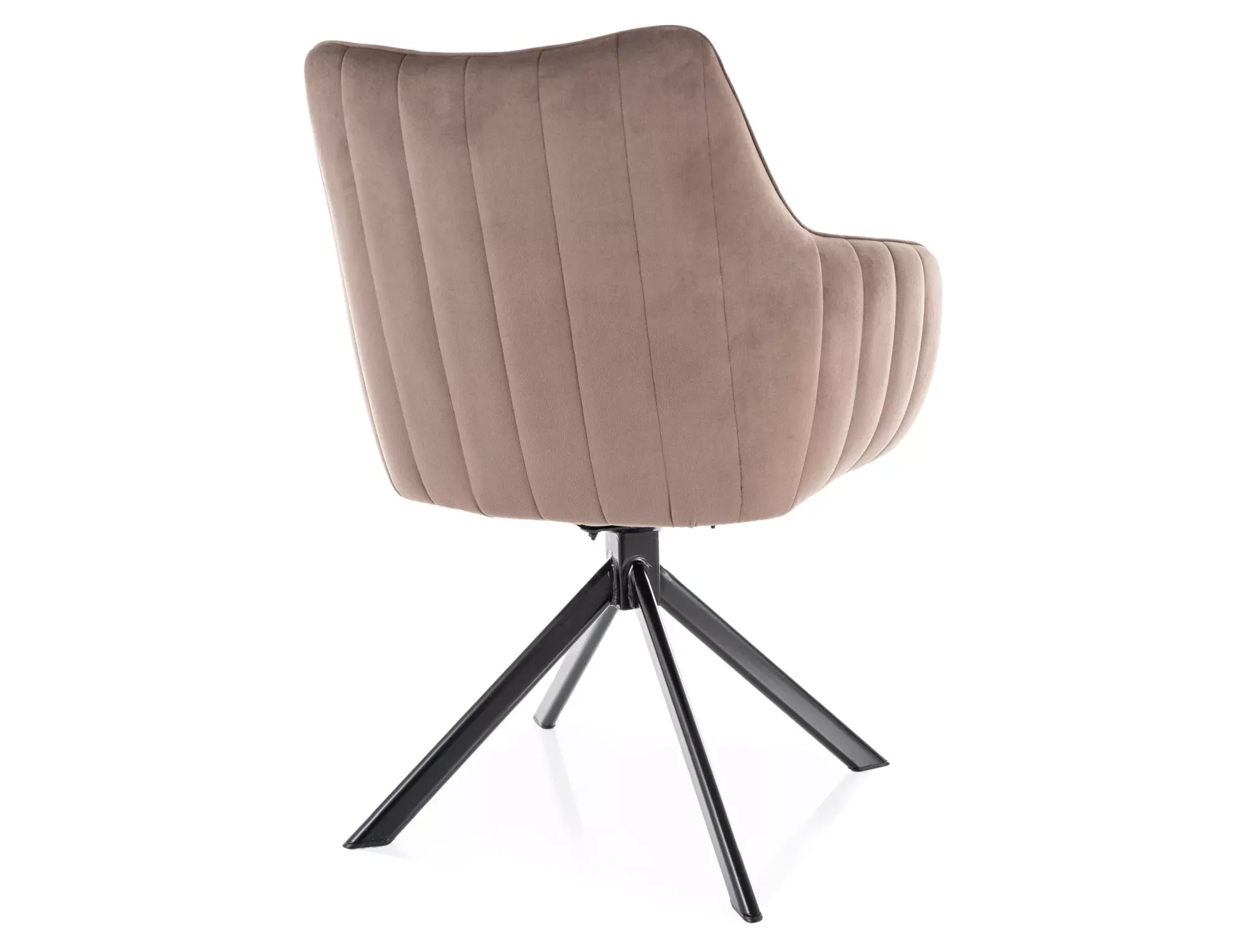 Krzesło obrotowe 180° AZALIA VELVET Bluvel 38 cappuccino czarny stelaż - AZALIAVCCA