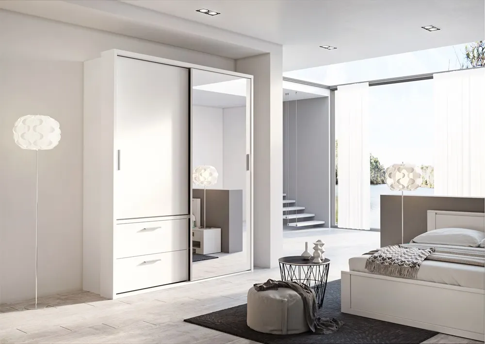 Szafa 2-drzwiowa z lustrem LED ARTI AR-22P 180cm biała - AR22PBI