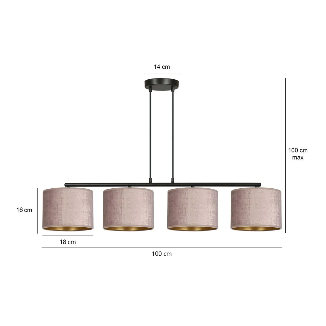 Lampa wisząca HILDE 4 czarny różowy — zdjęcie 5