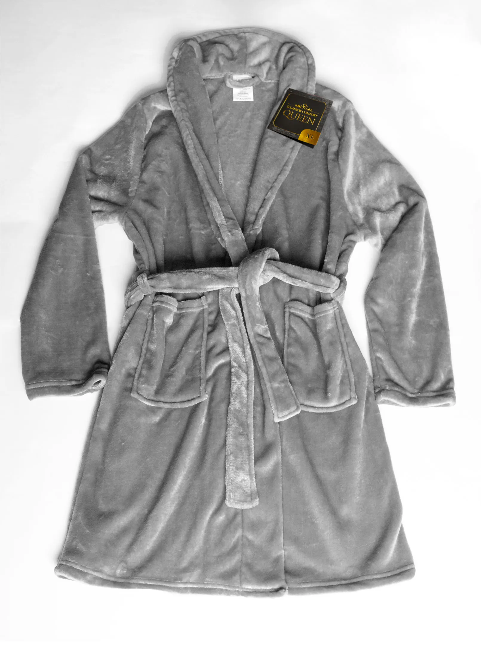 Szlafrok COMFORT QUEEN XL flanelowy 230gsm szary - FARO_26884