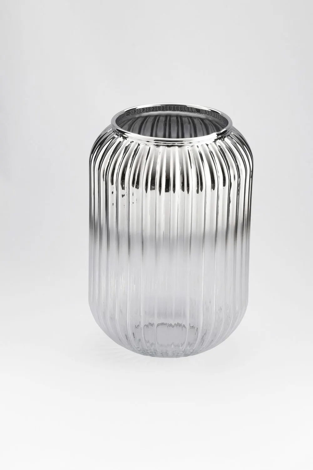 Wazon szklany cieniowany LINE D20K 10x10x20 cm chrom Słoik, Ceramika, Wazon, Szkło