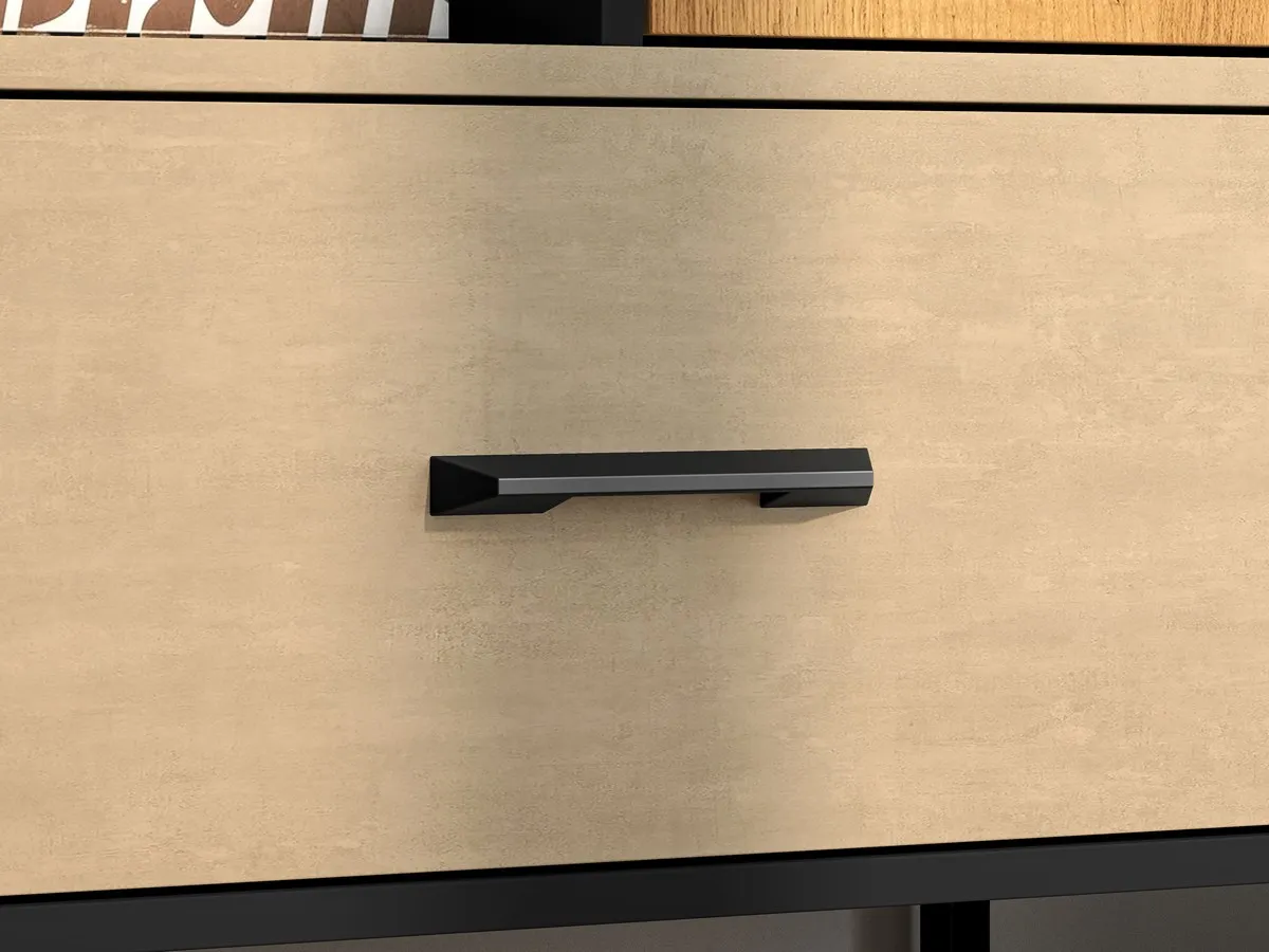 Regał 1-drzwiowy z szufladą Colt 04 dąb craft złoty, czarny, stal premium - 1COLT04-001