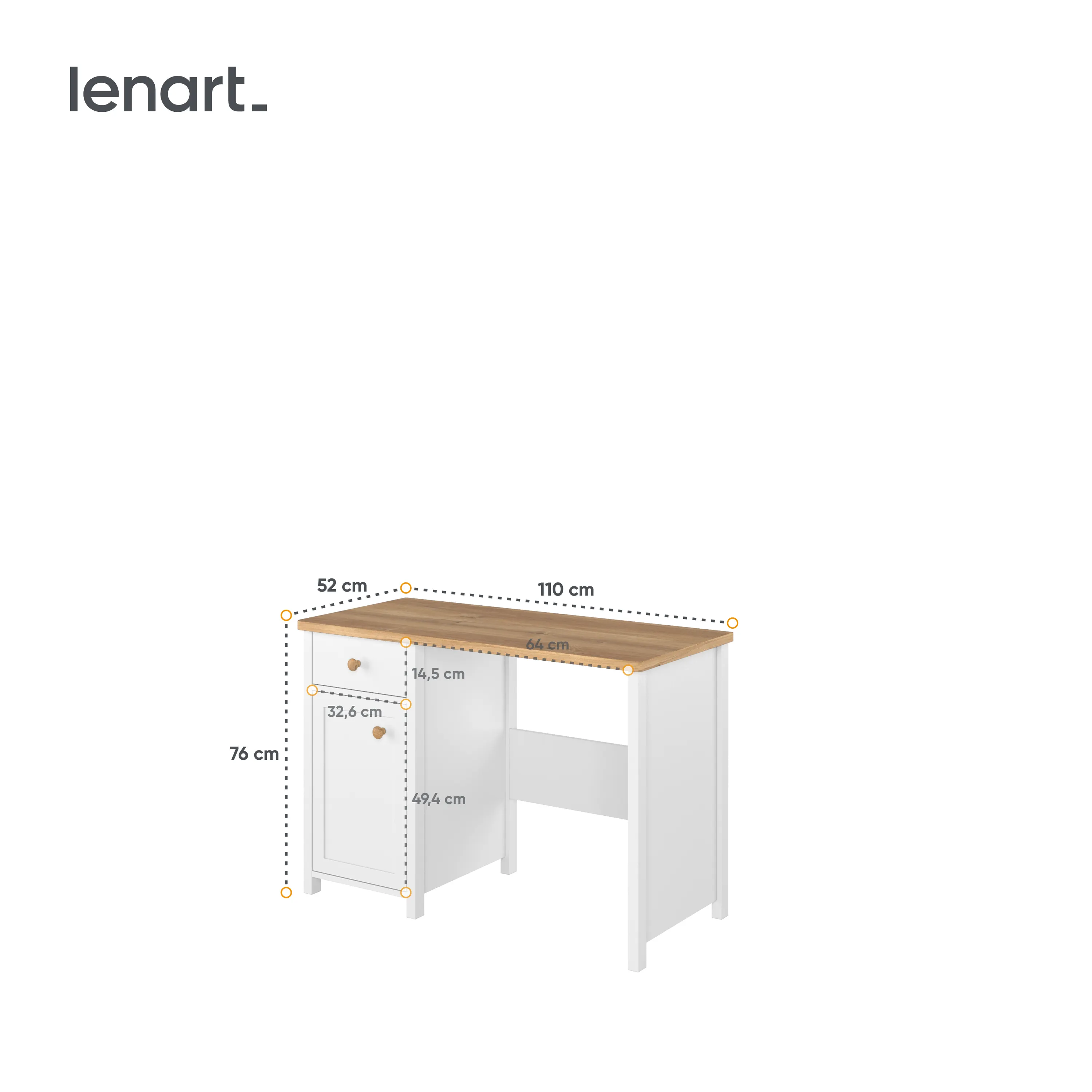 Biurko Story SO-03 białe - SO3BDN