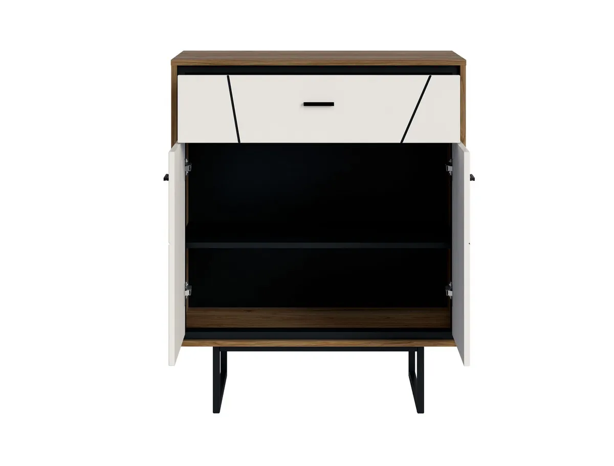 BROLO BROK09 KOMODA 2D1S DĄB CATANIA /CZARNA PERŁA/MDF BIAŁY HG - 6000000011828