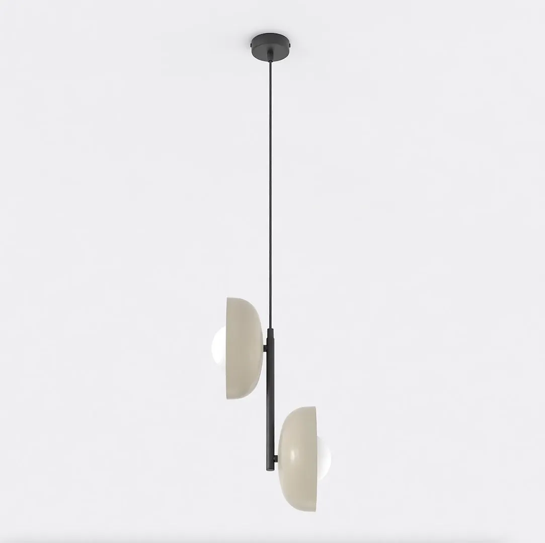 Lampa wisząca metalowa VANILA 2 BL beżowa - 1598/2