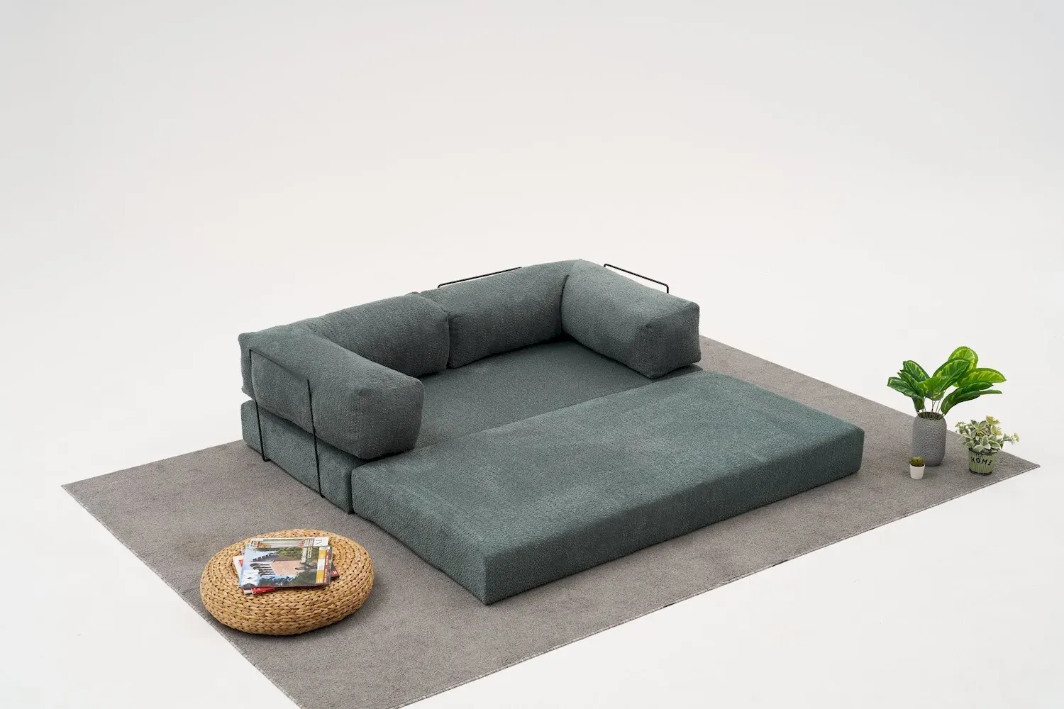 Sofa 3-osobowa rozkładana COMFORT zielona — zdjęcie 8