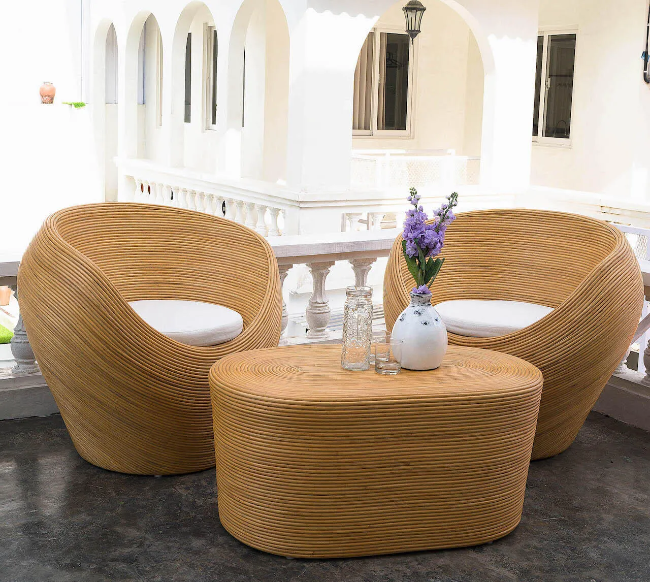 FOTEL RATTANOWY TEGAL JASNY - MMRC0059J