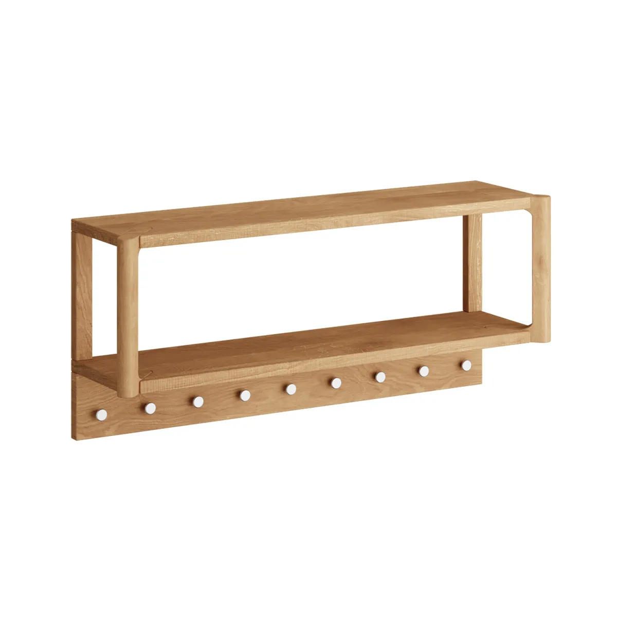 Wieszak szeroki dębowy z półką CAMPI dąb olejowany