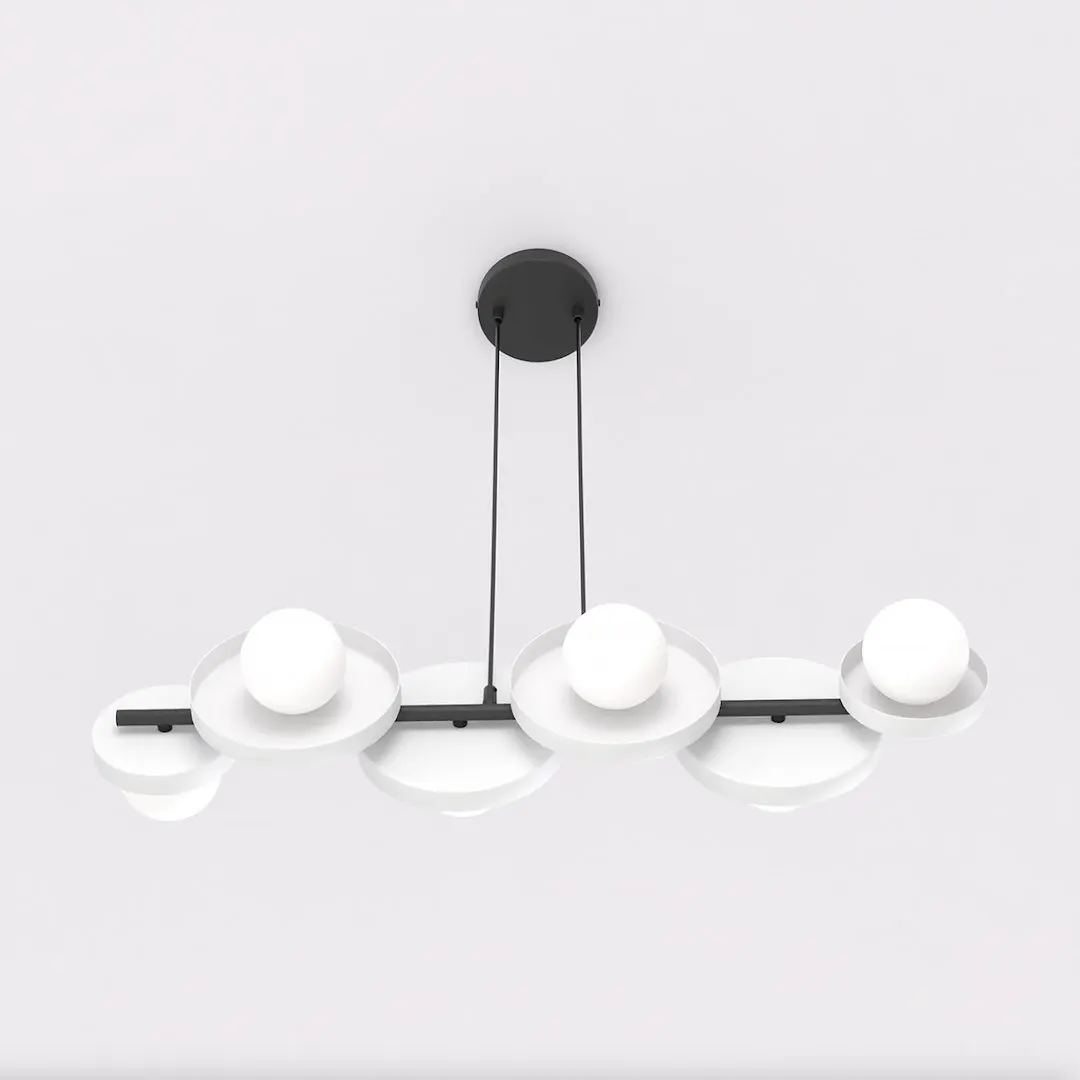 Lampa wisząca metalowa MODEL 6 biała - 1487/6