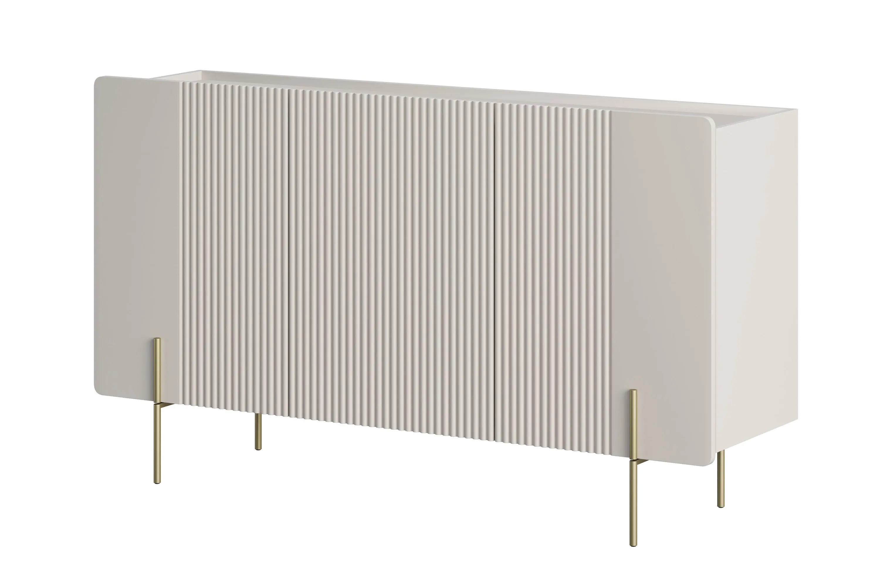 Komoda 3-drzwiowa MALMI 150cm - kaszmirowa złote nogi Meble, kredens, Szafka, Łóżeczko, Łóżko dziecięce