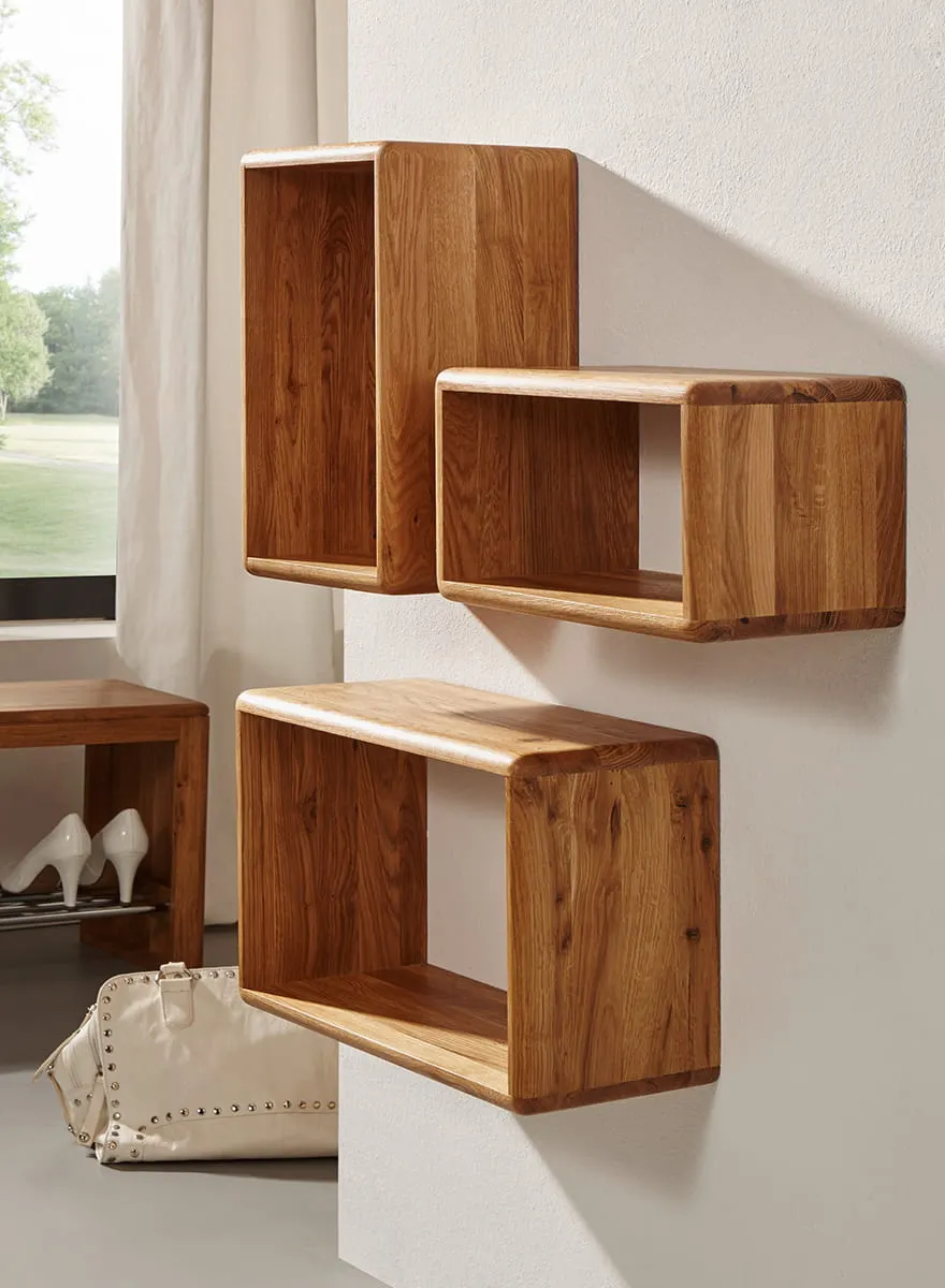 Zestaw 3 półek ściennych Dębowych Gialo - 2SGIA09