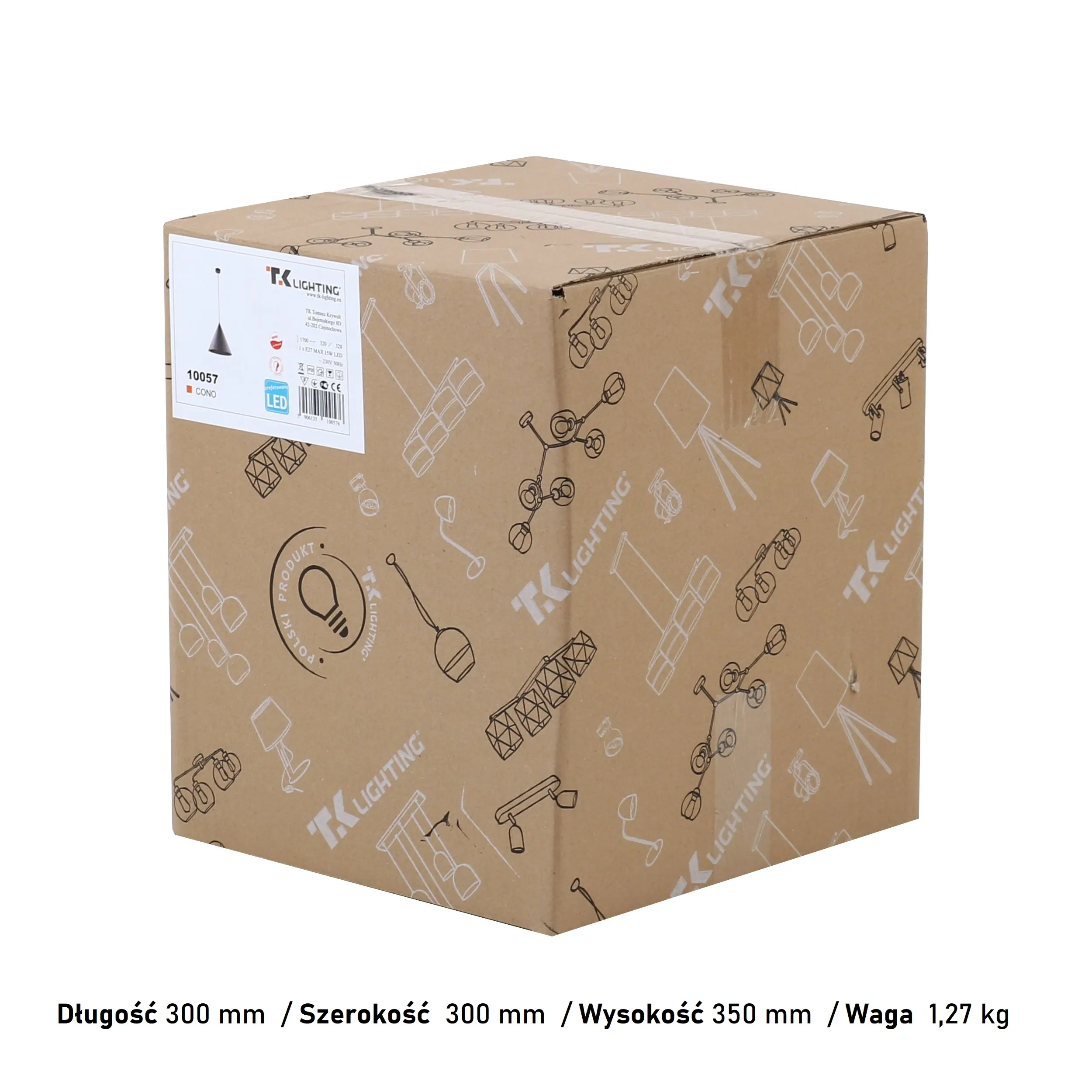 Lampa wisząca CONO beżowa 170x32cm - TK_10056