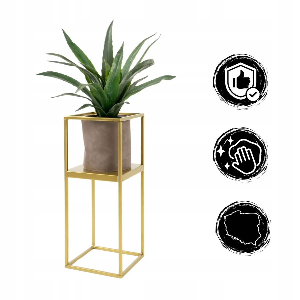 Kwietnik stojący metalowy LILLE S złoty - LD_TZ000169