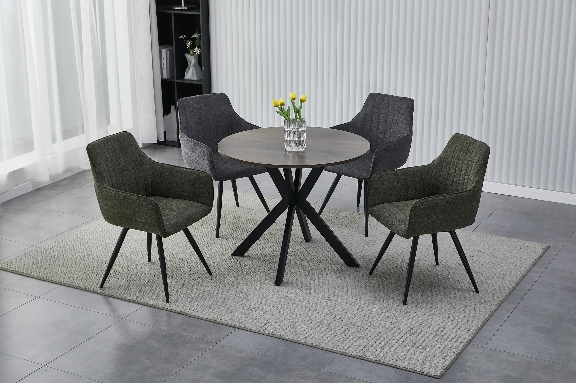 STÓŁ TALIA II ORZECH/CZARNY MAT FI 90 Signal - TALIAIIORCFI90