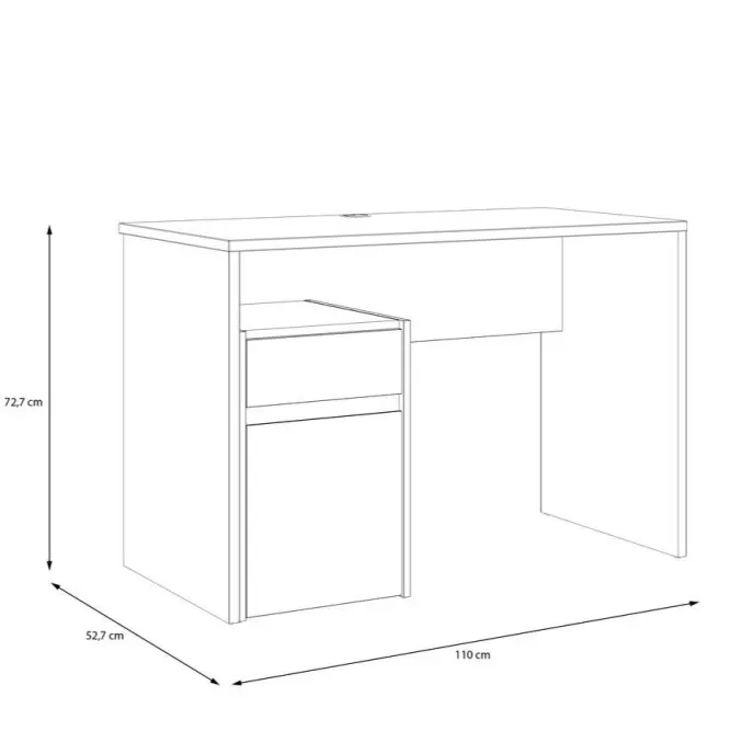 Biurko MODULTRICK z szafką i szufladą - dąb artisan, szary - MDUB111-C827